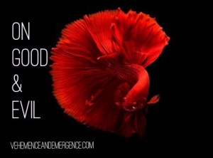 good, evil, morals, forgiveness, empathy, ambiguity, red beta fish, Kahlil Gibran, poetry, poetic therapy, morality, ethics,