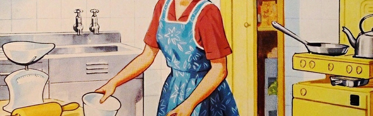 retro art, retro, housewife, art, kitchen, productive, cycle, avoidance, procrastination, habits, cooking, baking
